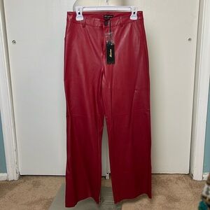 🆕 SHINESTAR Red Pleather Wide Straight Leg Pants ~ Medium